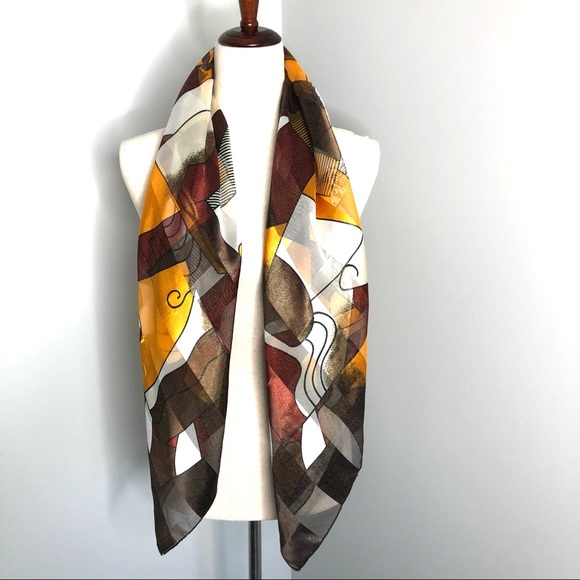 Artistic Multi-Color Abstract Design Scarf - Picture 3 of 5